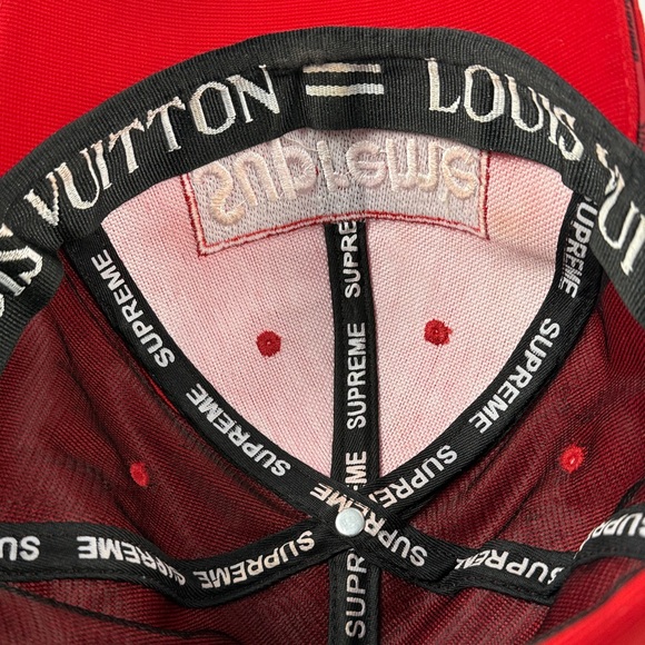 Supreme Red Monogram Cap - Picture 3 of 5